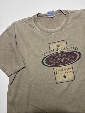 Gildan Earth Tone American Dad Cotton Faded Distressed T-Shirt